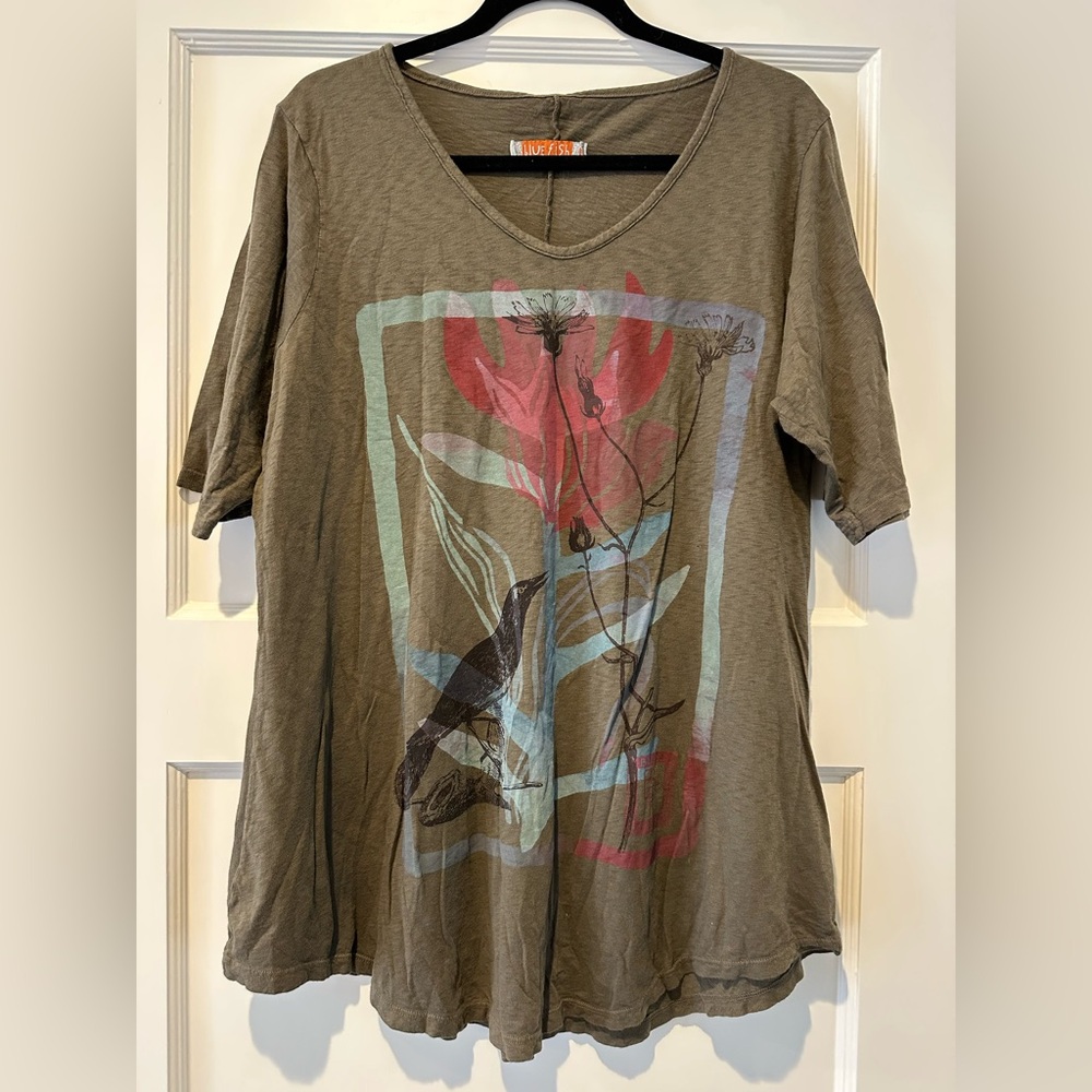 Blue Fish A-Line Tee in Earth